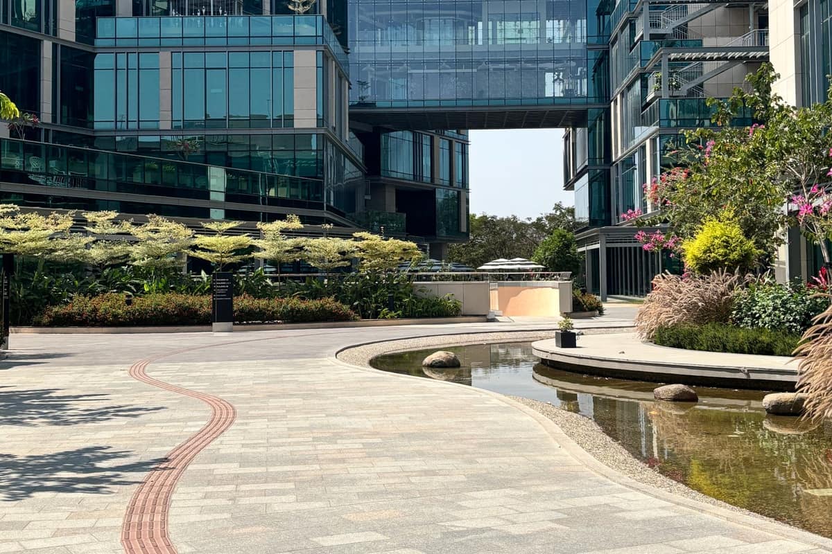 Landscaped campus of a Hyderabad tech park