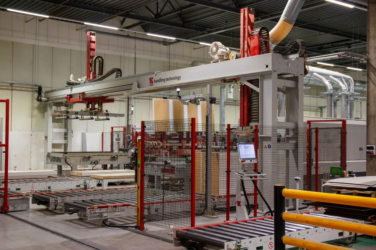 Automated production line in a large factory