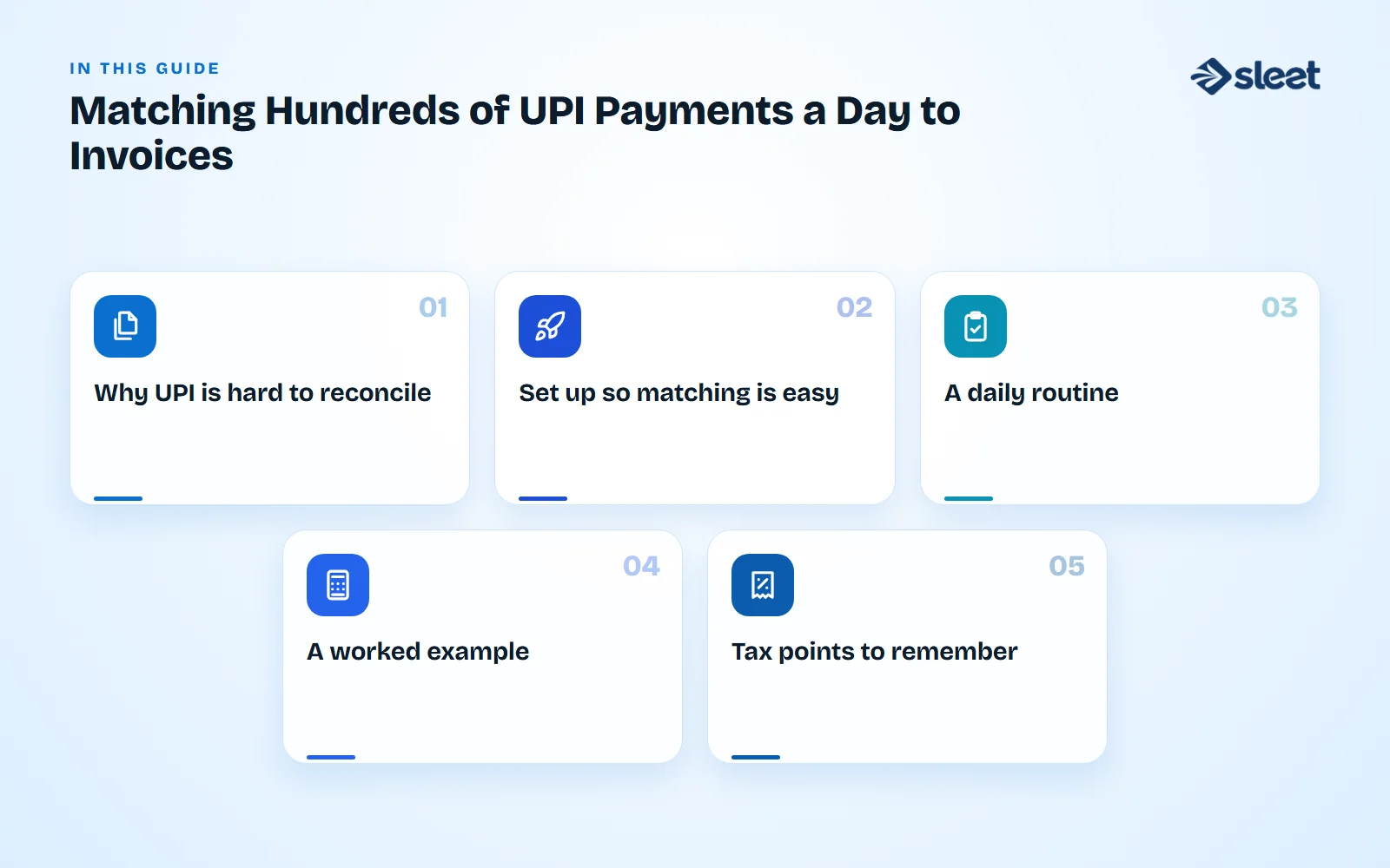 Key points covered in this guide: Why UPI is hard to reconcile, Set up so matching is easy, A daily routine, A worked example, Tax points to remember