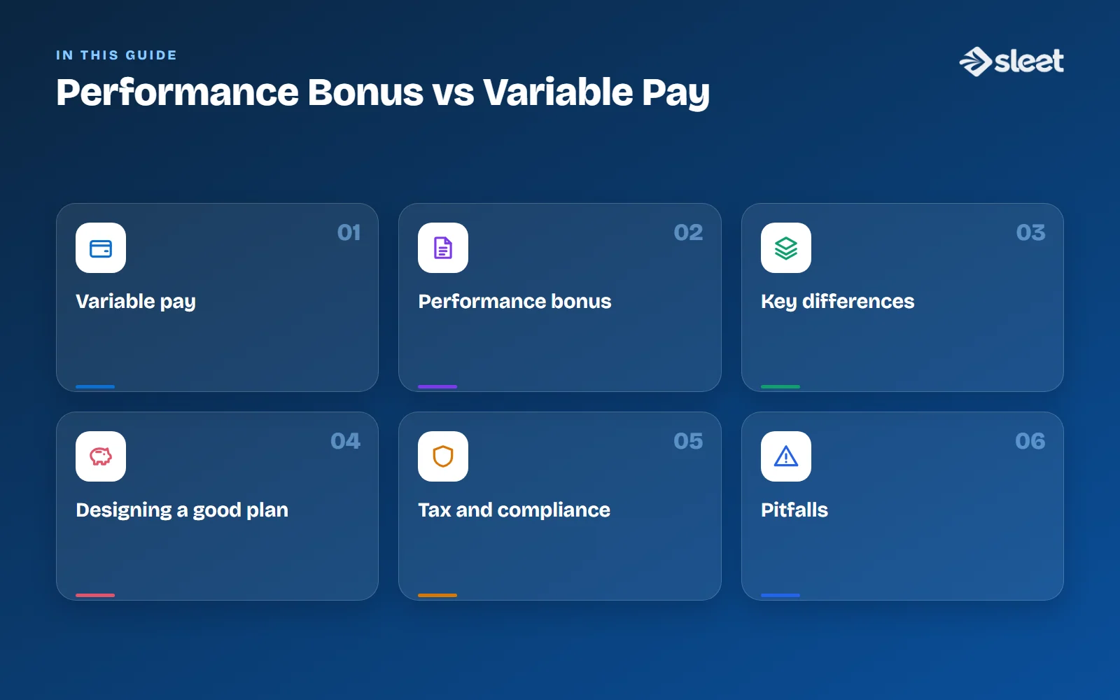 Key points covered in this guide: Variable pay, Performance bonus, Key differences, Designing a good plan, Tax and compliance, Pitfalls