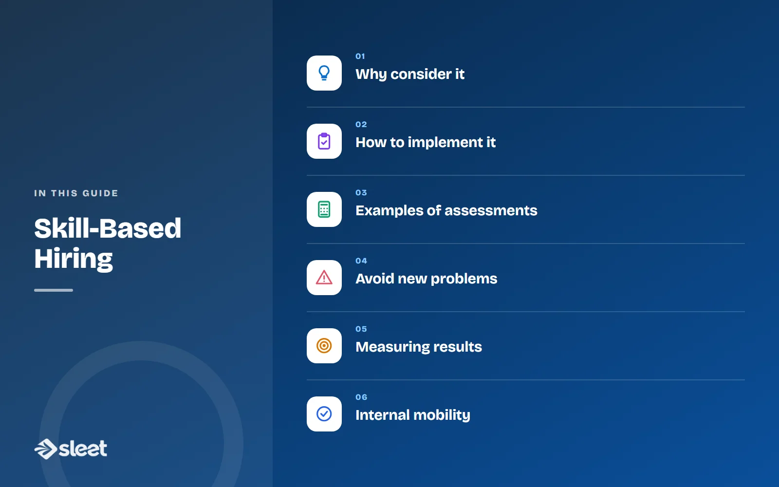 Key points covered in this guide: Why consider it, How to implement it, Examples of assessments, Avoid new problems, Measuring results, Internal mobility